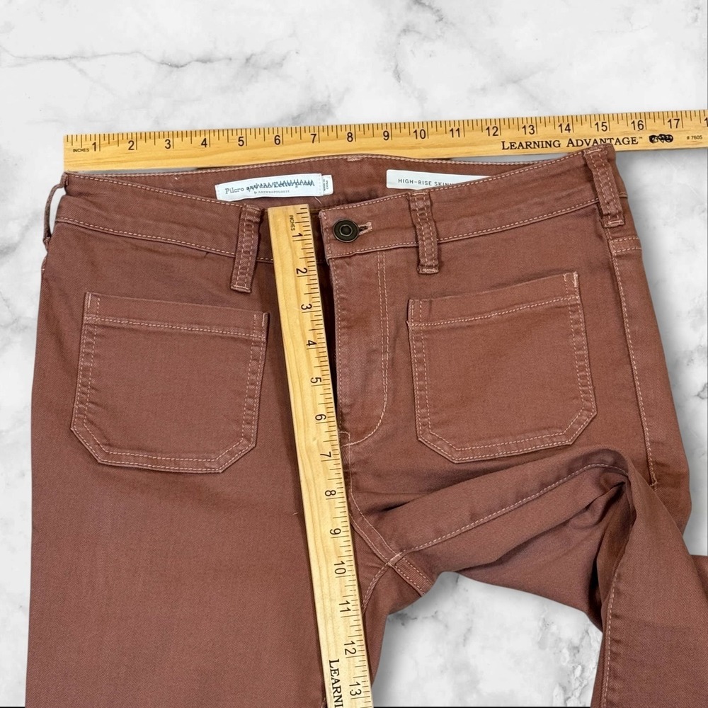 Anthropologie Pilcro High Rise‎ Skinny Bootcut Flare Jean Brown Sz 28 Terracotta - Picture 6 of 10